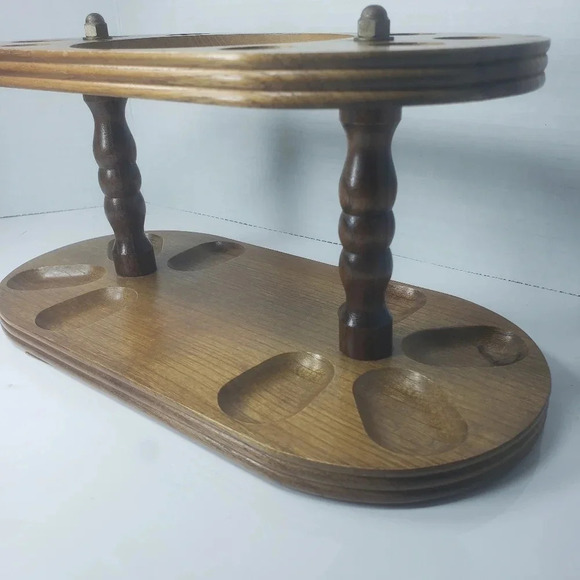 Vintage Lord Chesterfield Walnut Japan,8 Tobacco Pipe Holder - Picture 2 of 5